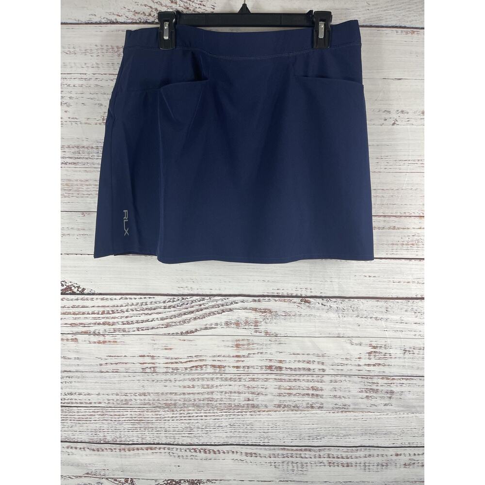 RLX Ralph Lauren Skort Women's XL Navy Golf Core Pleated Stretch Pockets Active